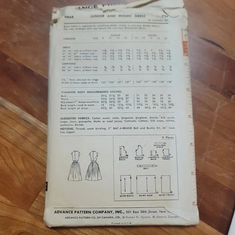 Loretta Youngs 9868 Size 14 dress Vintage Sewing Pattern Unused 50s 60s 70s